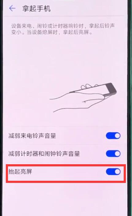 华为p20pro中开启抬手亮屏的简单步骤