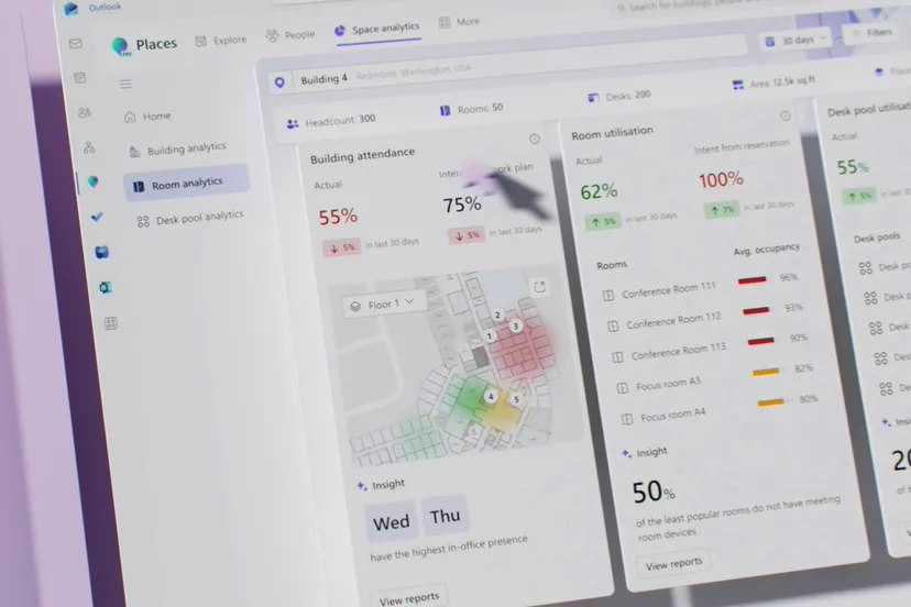 微软推出 Places 应用，AI 助力团队高效利用办公室空间