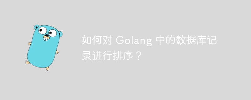 如何对 Golang 中的数据库记录进行排序？