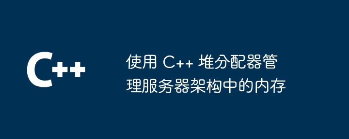 使用 C++ 堆分配器管理服务器架构中的内存