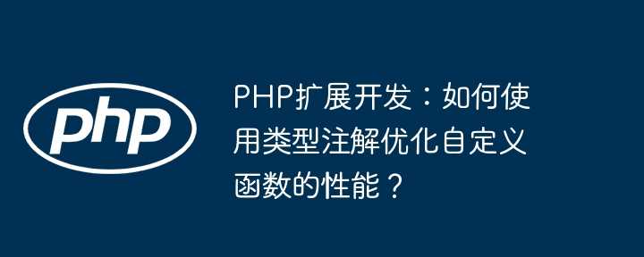 PHP扩展开发：如何使用类型注解优化自定义函数的性能？