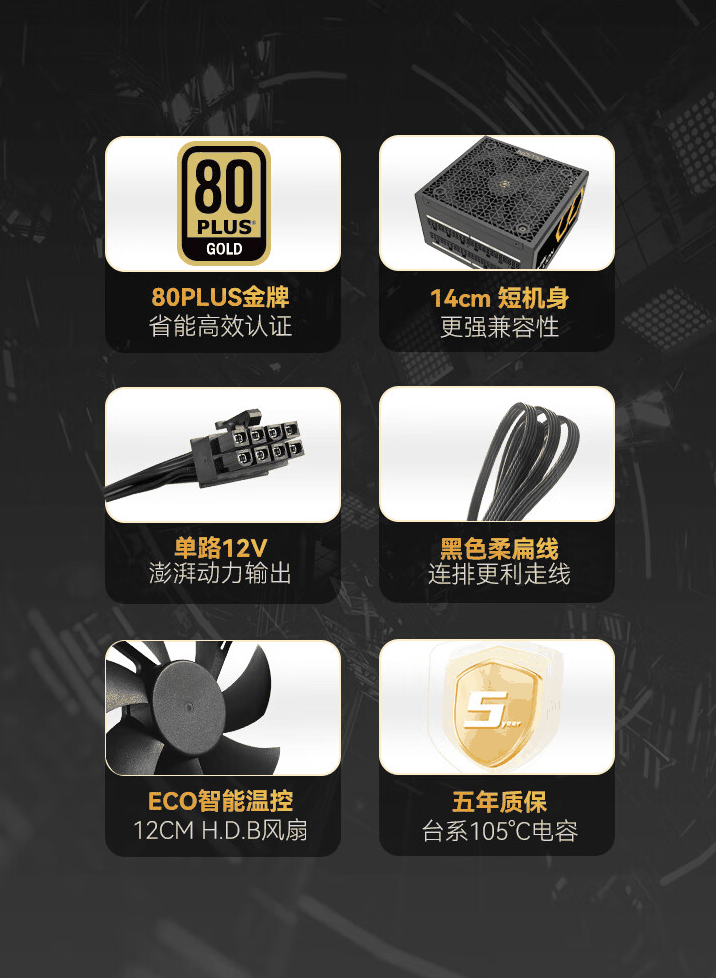 振华 ZILLION 650W 金牌全模电源 5 月 20 日开售，首发价 429 元