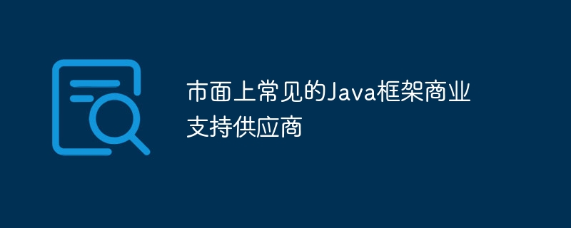 市面上常见的Java框架商业支持供应商