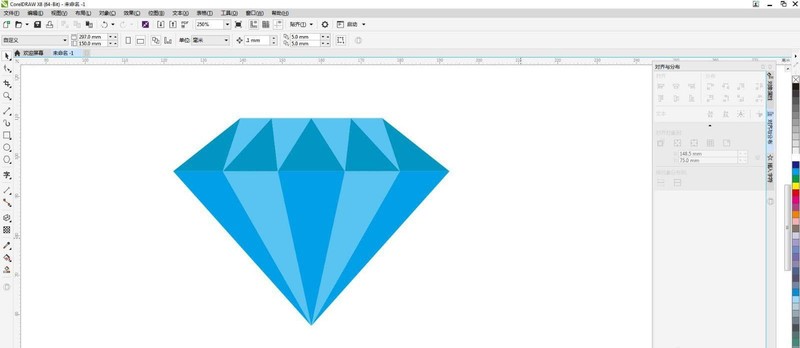 cdr怎么手绘钻石 cdr手绘水蓝色钻石的技巧