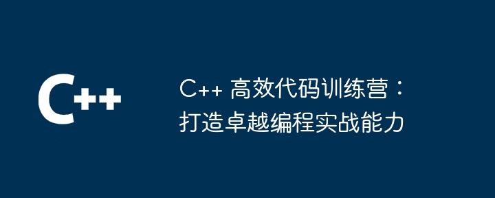 C++ 高效代码训练营：打造卓越编程实战能力