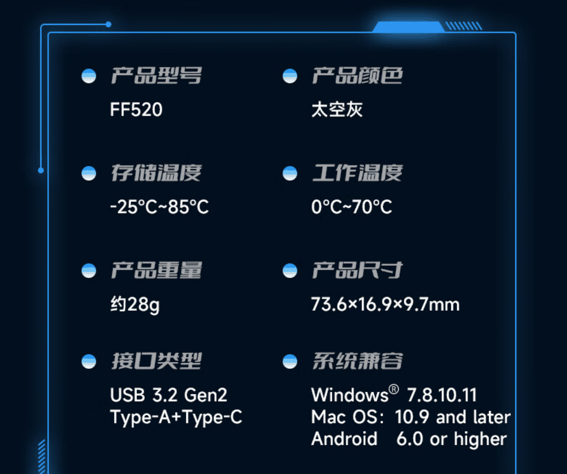 A / C 双口 + USB 3.2：梵想 256G 固态 U 盘 139 元大促（5 年质保）