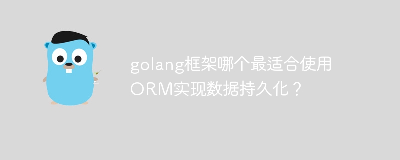 golang框架哪个最适合使用ORM实现数据持久化？