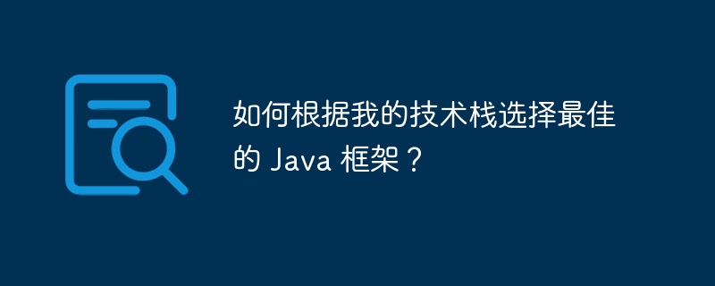 如何根据我的技术栈选择最佳的 java 框架？