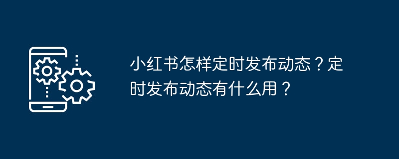 小红书怎样定时发布动态？定时发布动态有什么用？