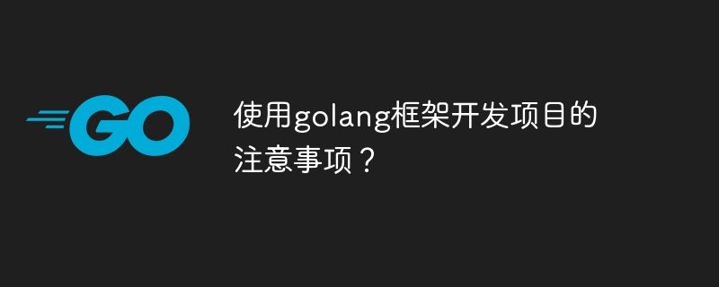 使用golang框架开发项目的注意事项？