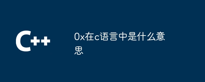 0x在c语言中是什么意思