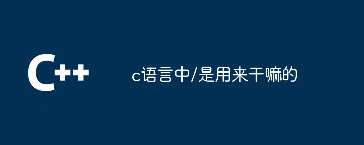 c语言中/是用来干嘛的