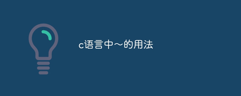 c语言中～的用法