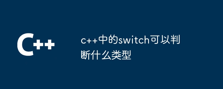 c++中的switch可以判断什么类型