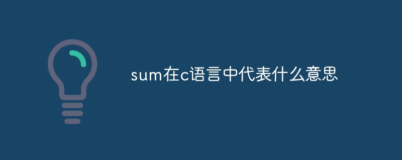 sum在c语言中代表什么意思