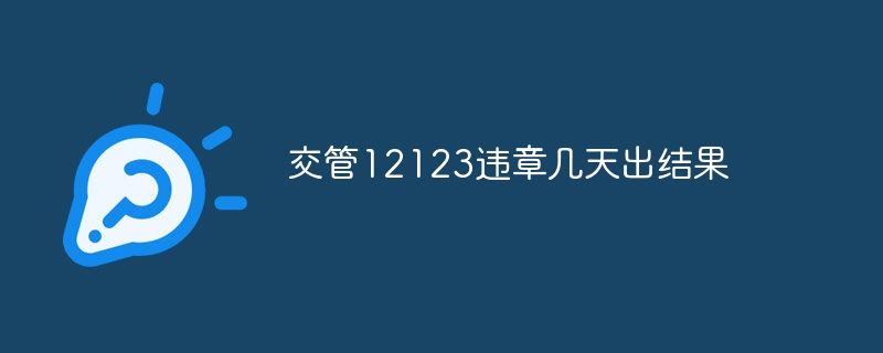 交管12123违章几天出结果