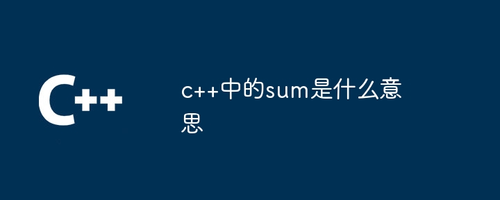 c++中的sum是什么意思