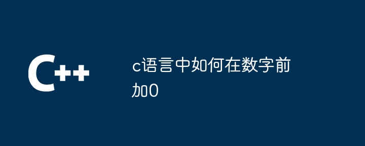 c语言中如何在数字前加0