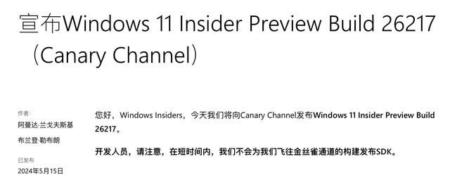 Win11 Canary 26217预览版今日发布:修复 2 项 Bug、新增 1 项 Bug插图