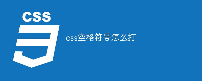 css空格符号怎么打