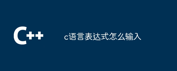 c语言表达式怎么输入