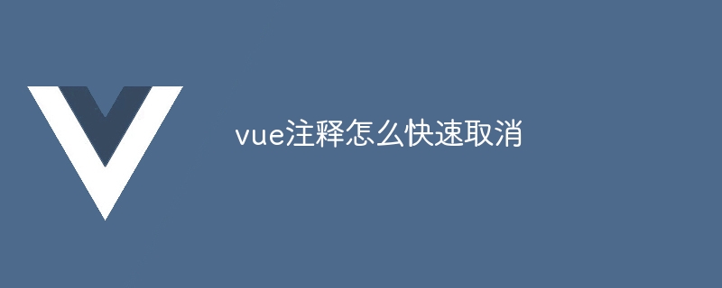 vue注释怎么快速取消