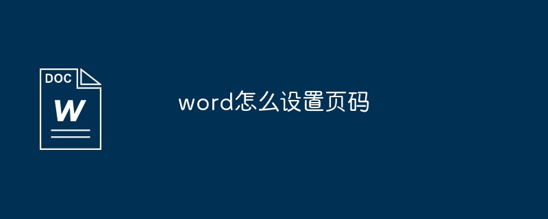 word怎么设置页码