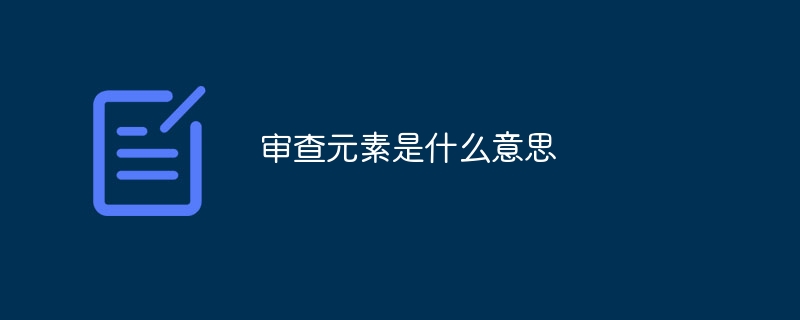 审查元素是什么意思