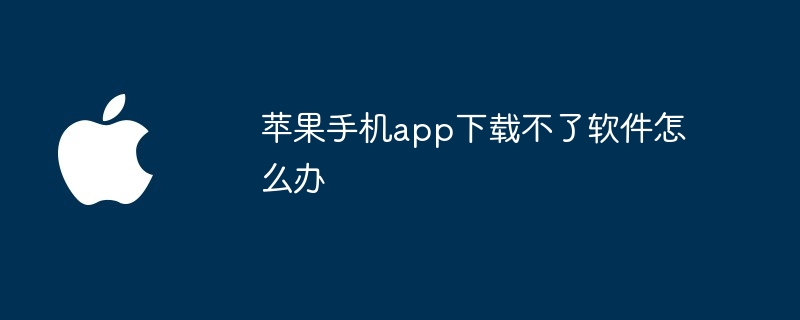 苹果手机app下载不了软件怎么办