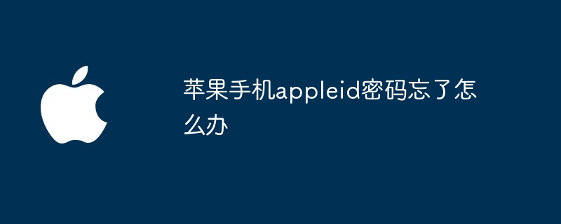 苹果手机appleid密码忘了怎么办