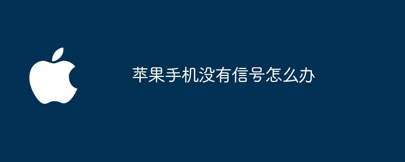 苹果手机没有信号怎么办