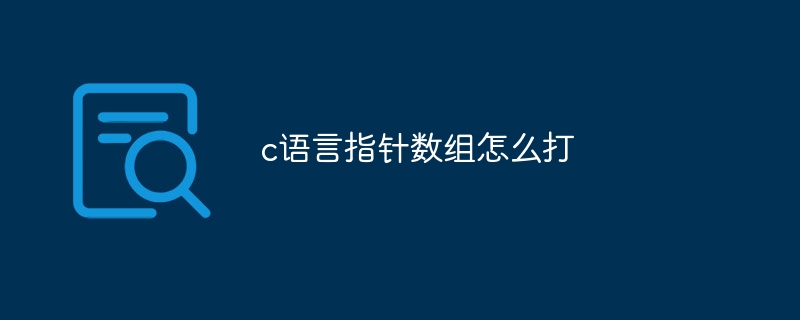 c语言指针数组怎么打