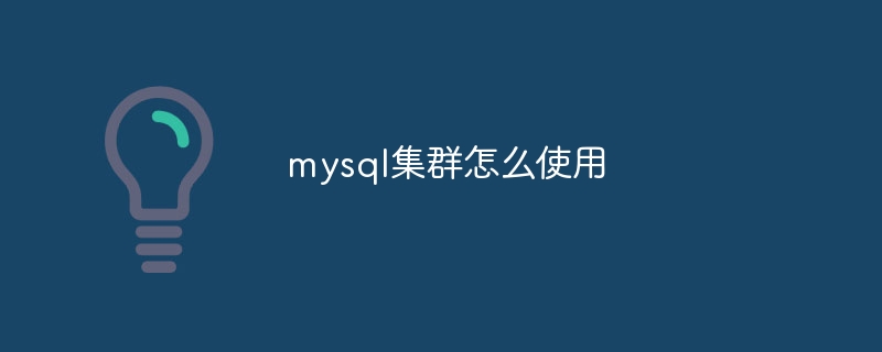 mysql集群怎么使用