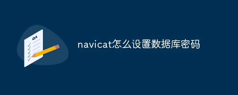 navicat怎么设置数据库密码