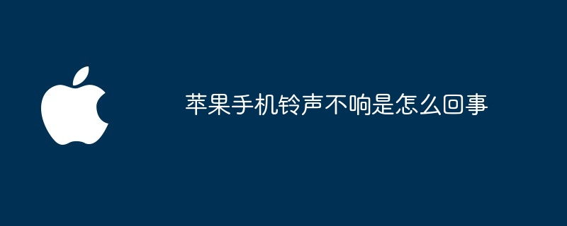 苹果手机铃声不响是怎么回事