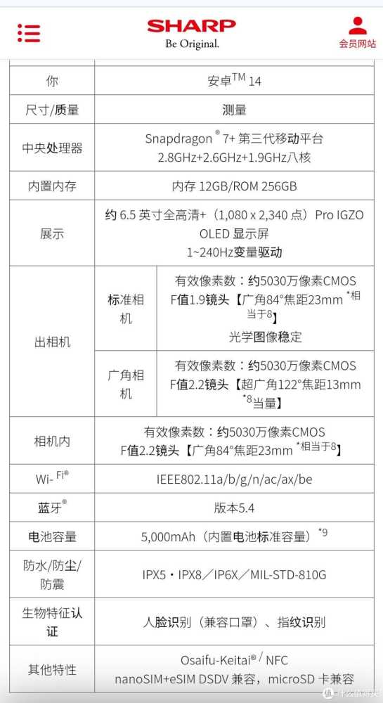 夏普在日本市场发布 AQUOS R9智能手机