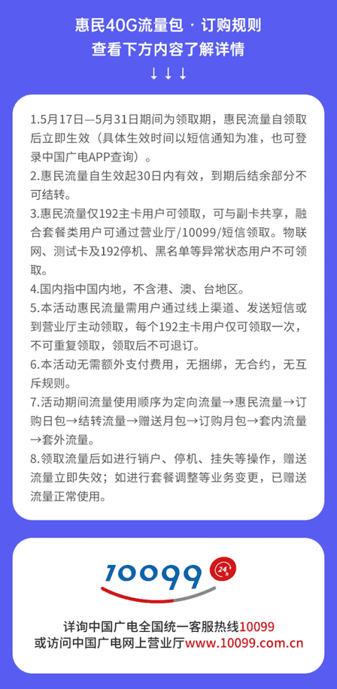 限时领！中国广电赠送40G全国通用流量：无捆绑 无合约