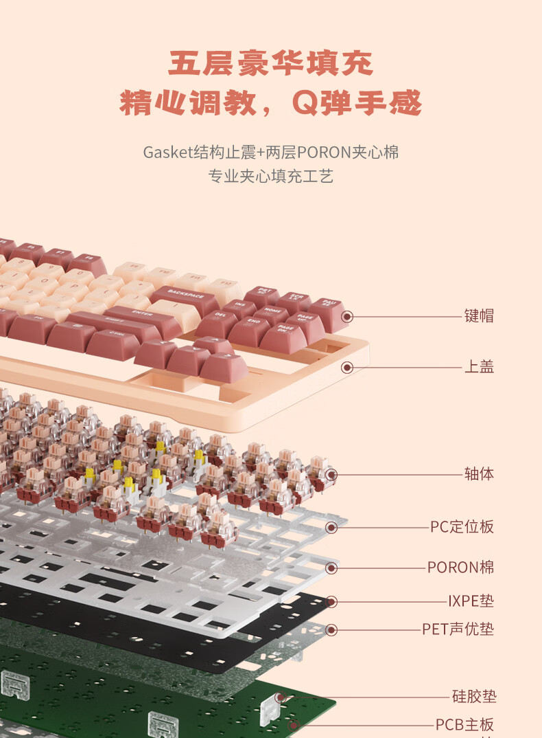 黑峡谷 Q3 三模 87 键机械键盘“桃绒绒”今晚开售，首发到手 169 元