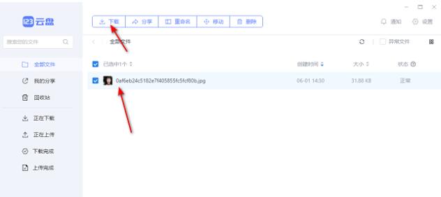 123云盘怎么下载文件 下载文件的操作方法
