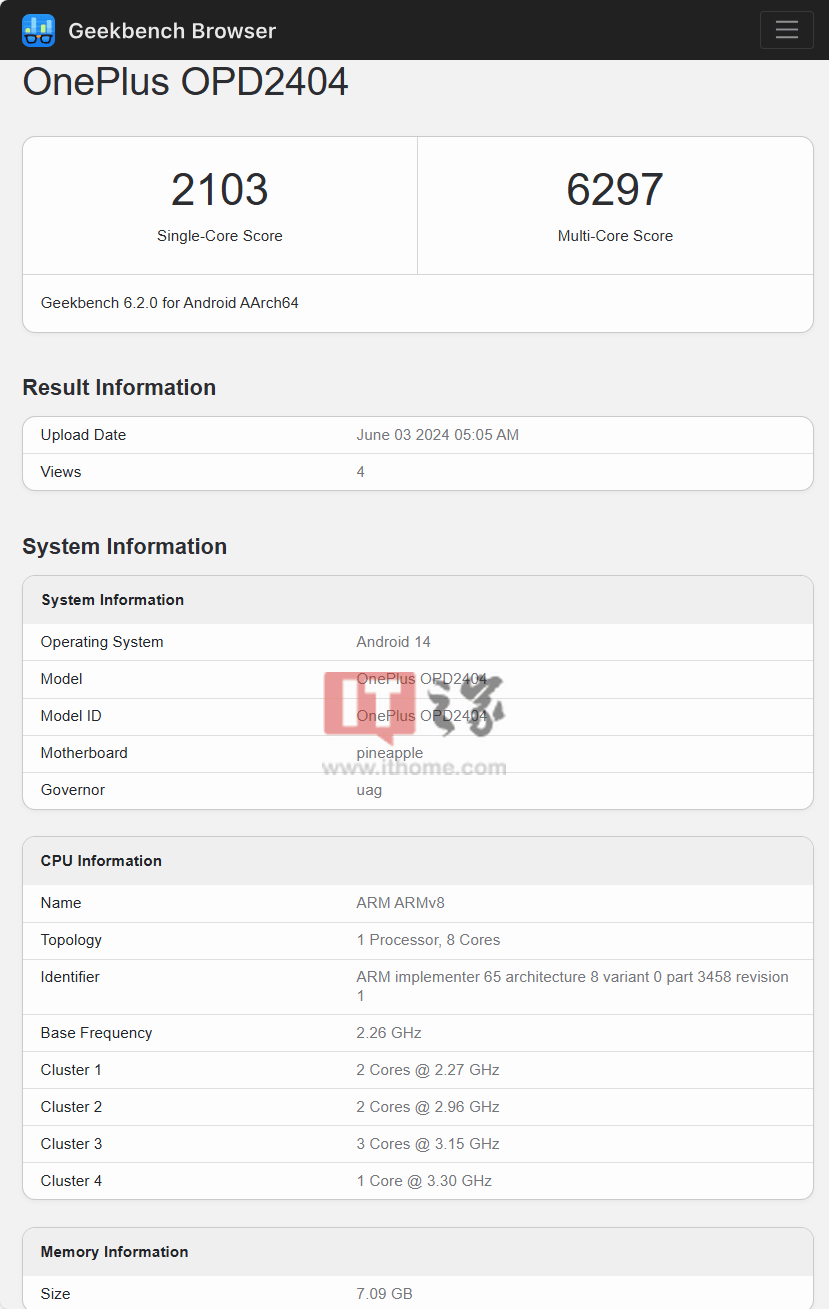 一加新款平板现身 Geekbench 数据库，确认搭载骁龙 8 Gen 3 处理器