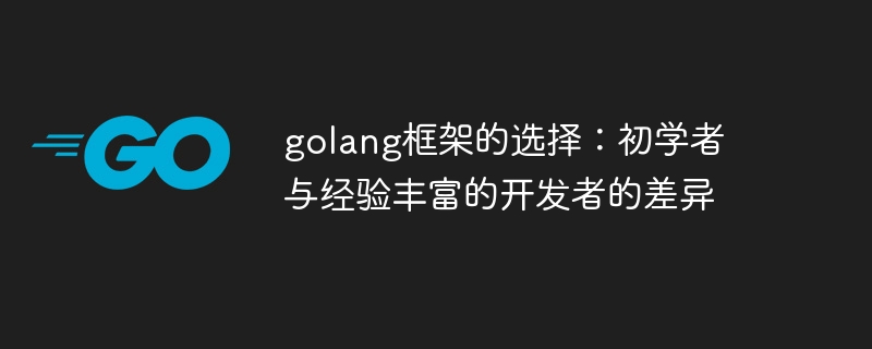 golang框架的选择：初学者与经验丰富的开发者的差异