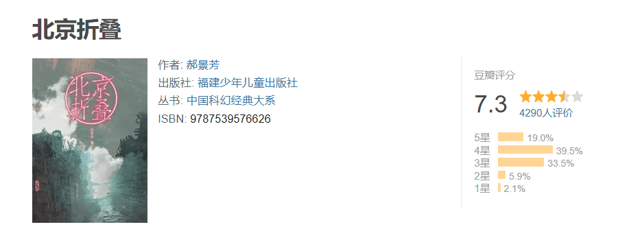 腾讯《折叠城市》剧集官宣，预计改编自雨果奖《北京折叠》科幻小说