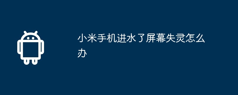 小米手机进水了屏幕失灵怎么办