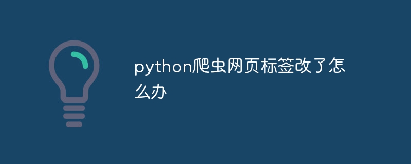 python爬虫网页标签改了怎么办