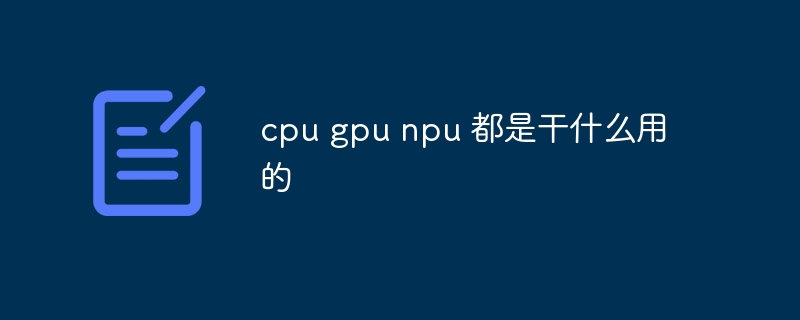 cpu gpu npu 都是干什么用的