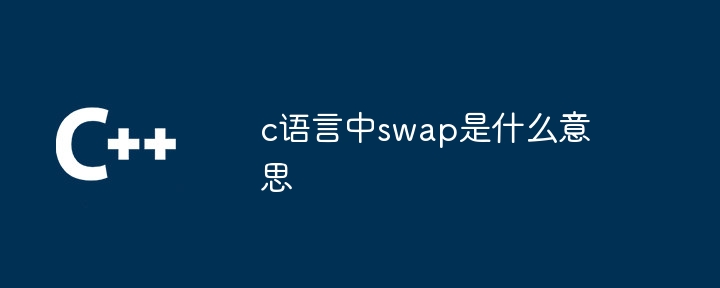 c语言中swap是什么意思