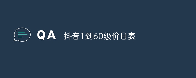 抖音1到60级价目表