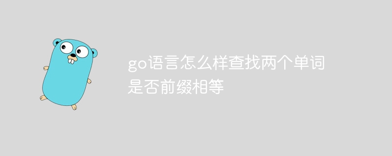 go语言怎么样查找两个单词是否前缀相等