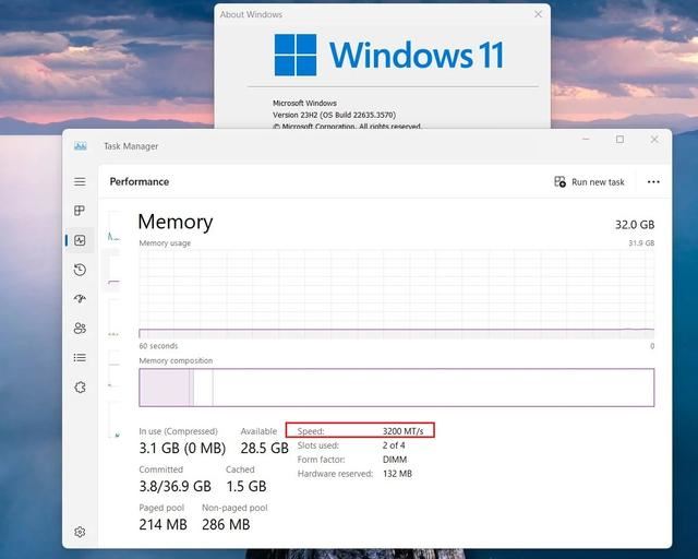 MHz已成为历史! 微软Windows 11内存速度单位切换到 MT/s插图6