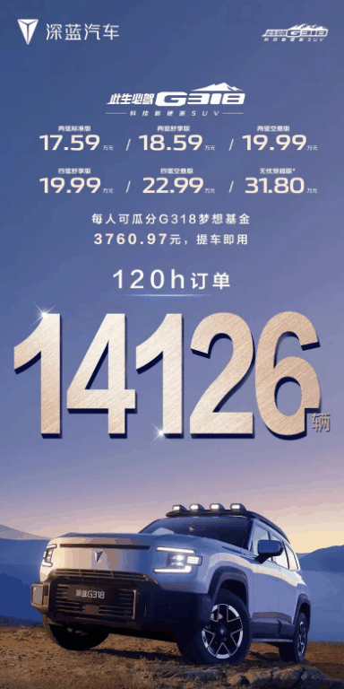 深蓝汽车：G318若出现延迟交车赔偿120元/天